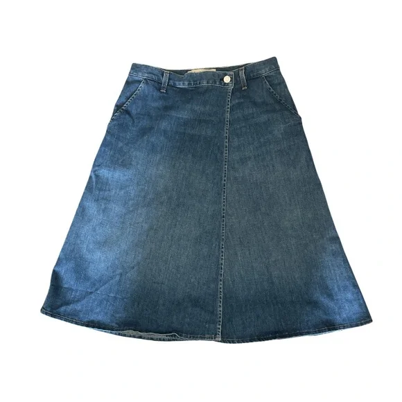 AMO Classic Blue A-Line Denim Skirt - Picture 4 of 6